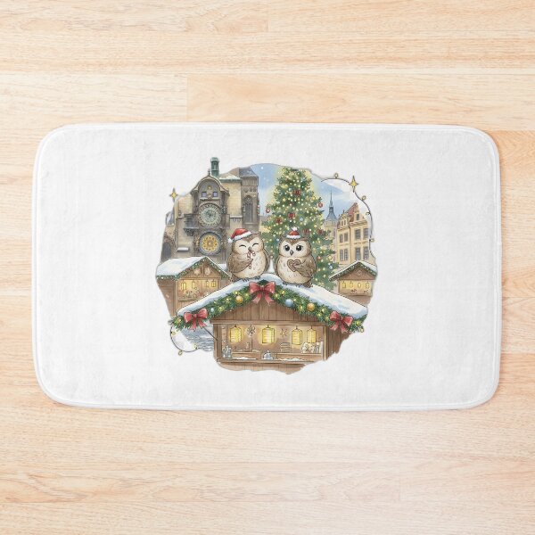 Item preview, Two Cute Owls Christmas Market Prague – Astronomical Clock  designed and sold by FixwellStudio.