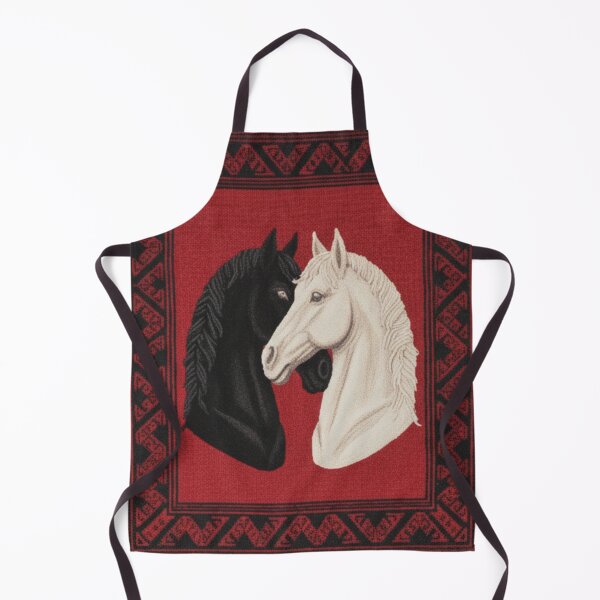 Item preview, Black and White Horse Love Moroccan Rug Art designed and sold by designwiss.