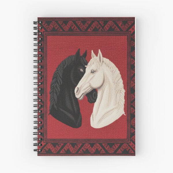 Item preview, Black and White Horse Love Moroccan Rug Art designed and sold by designwiss.