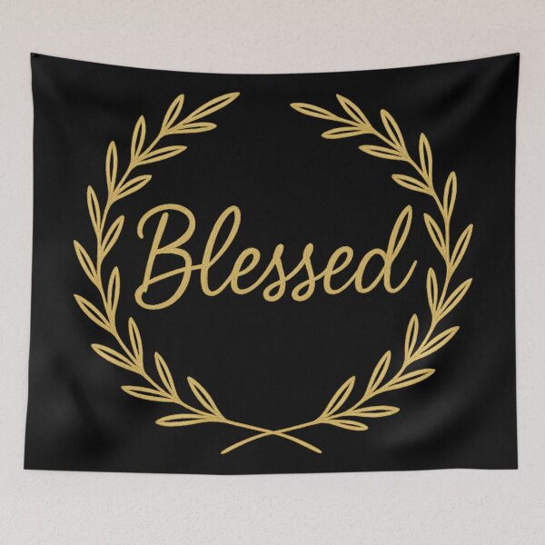 Item preview, Blessed Gold Wreath – Christian Faith Laurel Design designed and sold by PunchDrop.
