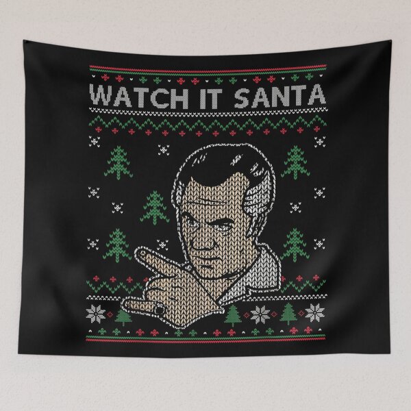Item preview, Watch It Santa Funny Warning Ugly Christmas Sweater Parody Design designed and sold by Daisy Grimes.