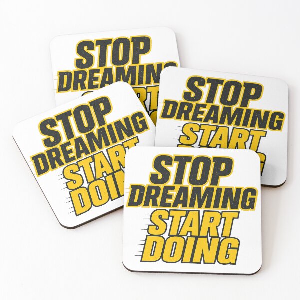 Item preview, Stop Dreaming Start Doing – Bold Yellow Motivation Typography designed and sold by the-dovlat.