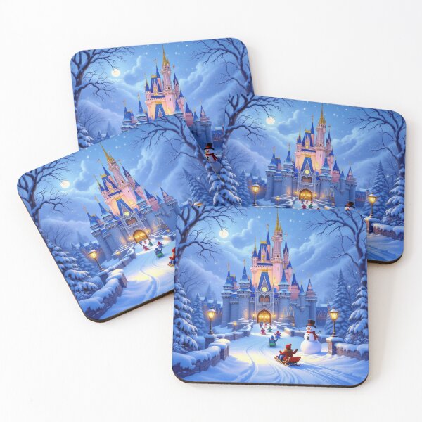 Item preview, Magical Winter Castle – Snowy Fairytale with children, sleigh ride and golden glowing lights designed and sold by FotoworldEdel.