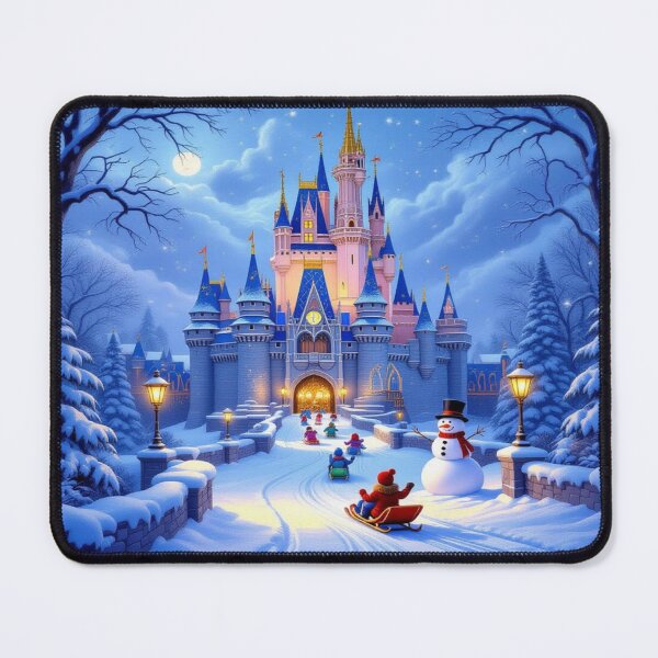 Item preview, Magical Winter Castle – Snowy Fairytale with children, sleigh ride and golden glowing lights designed and sold by FotoworldEdel.