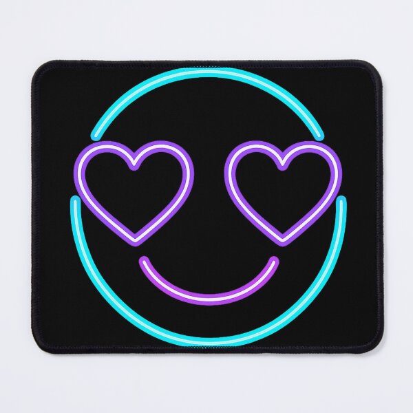 Item preview, Neon Smile Face with Heart Eyes – Glow Aesthetic Art designed and sold by GoldenDreamGallery.