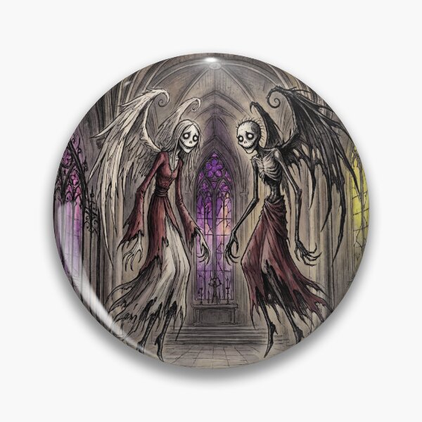 Item preview, Undead dark angels of despair Gothic Horror art designed and sold by Vintage Designs +.