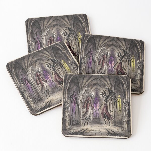 Item preview, Undead dark angels of despair Gothic Horror art designed and sold by Vintage Designs +.