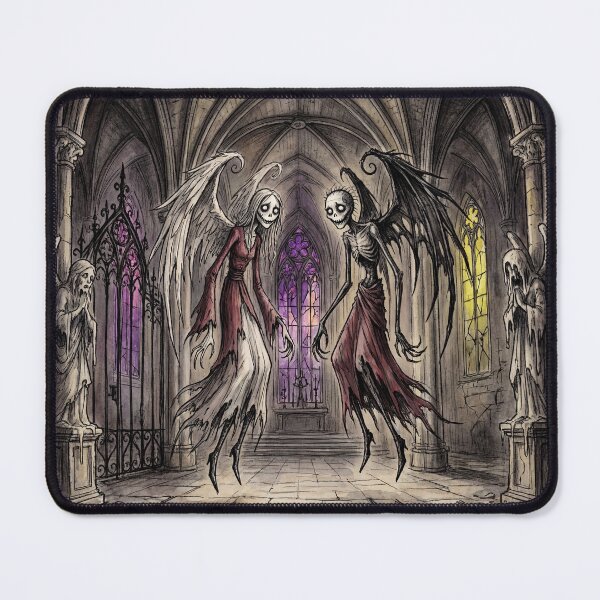 Item preview, Undead dark angels of despair Gothic Horror art designed and sold by Vintage Designs +.