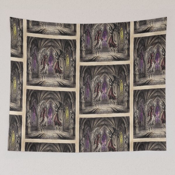 Item preview, Undead dark angels of despair Gothic Horror art designed and sold by Vintage Designs +.