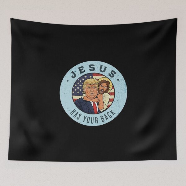 Item preview, Jesus Has Your Back – Political Parody Satire designed and sold by dudelinart.