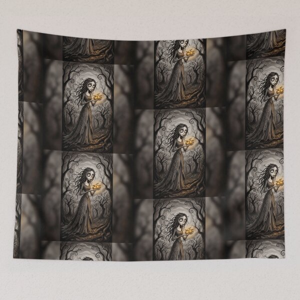 Item preview, The Ghost of the Manor with glowing apples of remembrance Gothic Horror art designed and sold by Vintage Designs +.