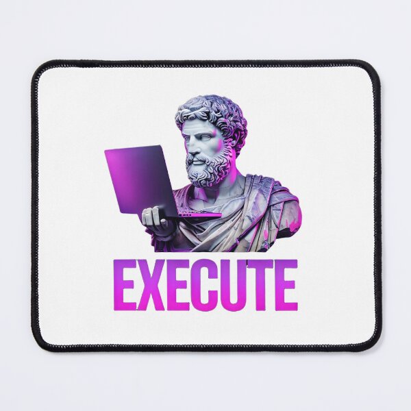Item preview, Execute Vaporwave Statue Stoic Entrepreneur Laptop Motivation Hustle designed and sold by HustleHardCo.