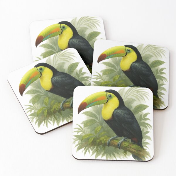 Aperçu de l'œuvre Motif toucan – Cadeau de conservation de la forêt tropicale pour les amoureux de la nature créée et vendue par Badegi Tradings.
