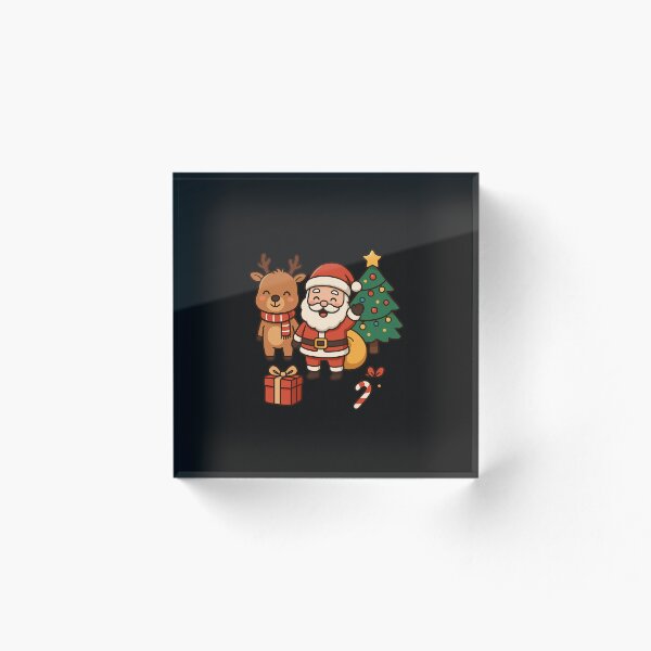Item preview, Kawaii Santa & Reindeer Christmas Scene – Cute Holiday Illustration designed and sold by TrendBoost.
