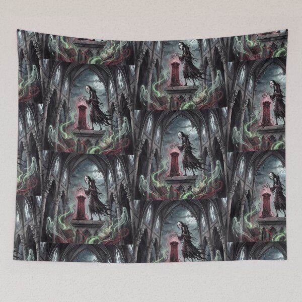 Item preview, Dark Magic Cathedral of Evil Gothic Horror art designed and sold by Vintage Designs +.