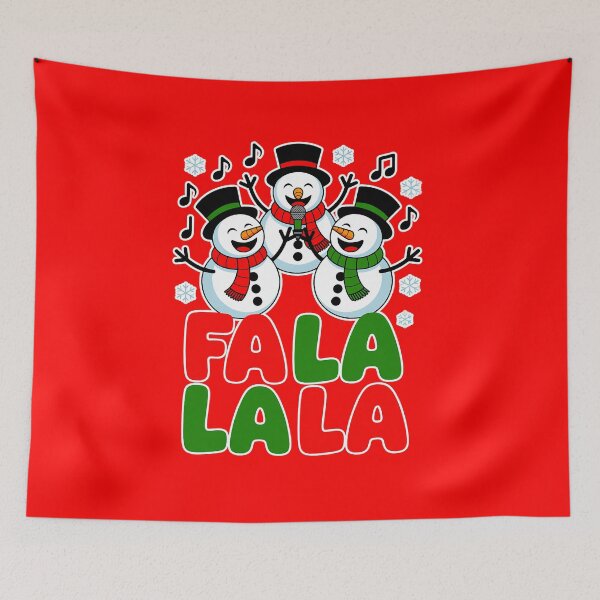 Item preview, Cute Fa La La Snowman Christmas Singers designed and sold by RedCircleArt.