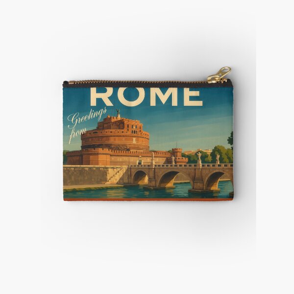 Item preview, ROME – CASTLE OF ANGEL – Castel Sant'Angelo in golden retro splendor – Greeting card and poster designed and sold by Earth Celebration Designs.