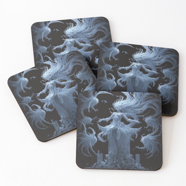 Item preview, Ethereal Ice Dragon Goddess Queen Fantasy Art - Frozen Winter Sorceress with Mythical Dragons Digital Artwork designed and sold by TitanRN.
