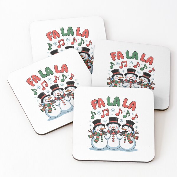 Item preview, Fa La La Holiday Snowmen With Microphones designed and sold by RedCircleArt.