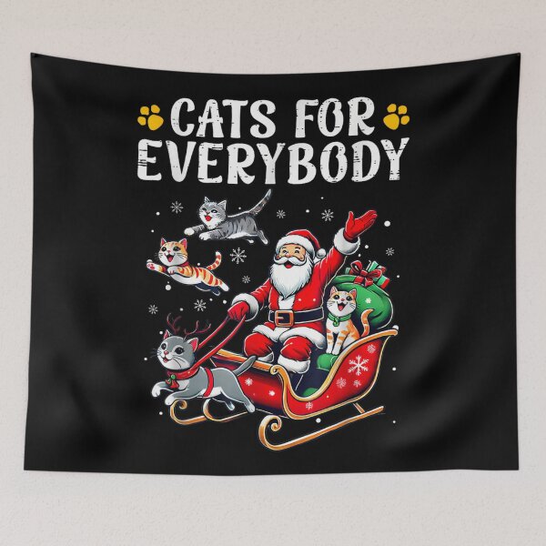 Item preview, Cats For Everybody Santa Sleigh Reindeer Kitten Funny Christmas designed and sold by LizzyKeiko.