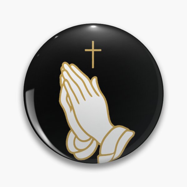 Item preview, Praying Hands with Cross Gold – Christian Faith Prayer designed and sold by PunchDrop.