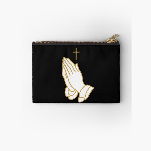Item preview, Praying Hands with Cross Gold – Christian Faith Prayer designed and sold by PunchDrop.