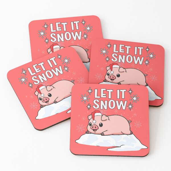 Item preview, Cute Christmas Pig - "Let It Snow" Kawaii Winter Holiday Design designed and sold by CypisDesign.
