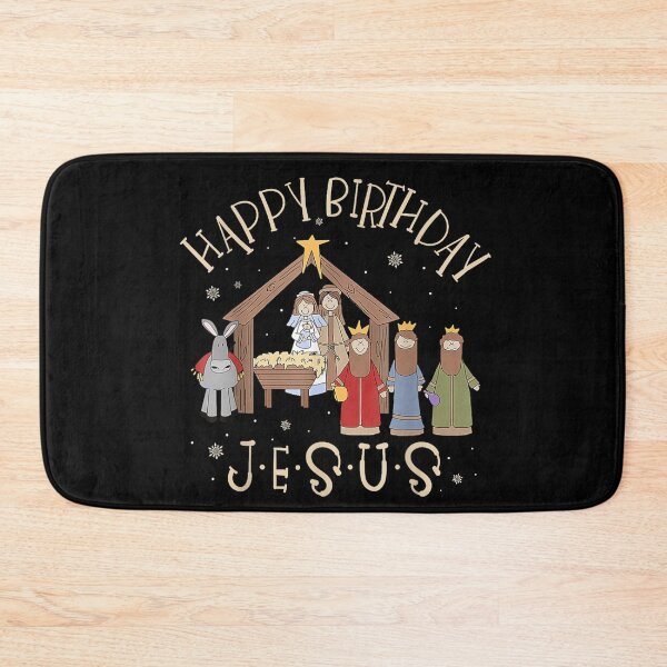 Item preview, Happy Birthday Cartoon Nativity Scene Cute Christmas Religious Art designed and sold by LizzyKeiko.