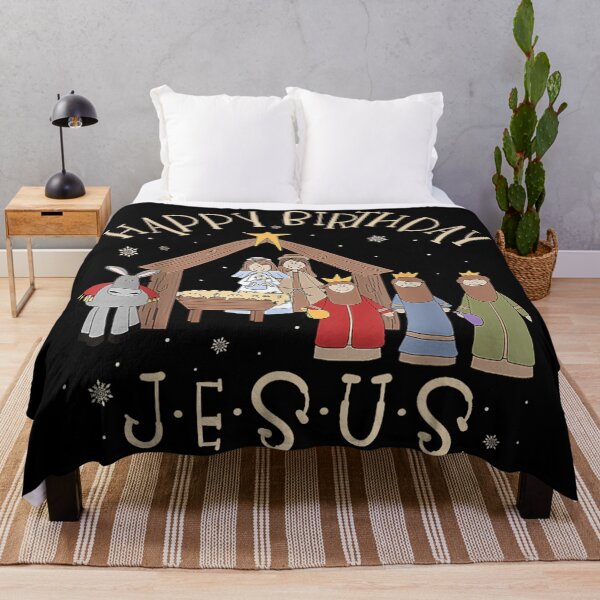 Item preview, Happy Birthday Cartoon Nativity Scene Cute Christmas Religious Art designed and sold by LizzyKeiko.