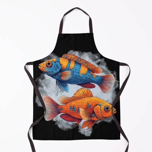 Item preview, Vibrant Tropical African Cichlids Fish Duo Illustration designed and sold by Karolina’s Cozy Creations.