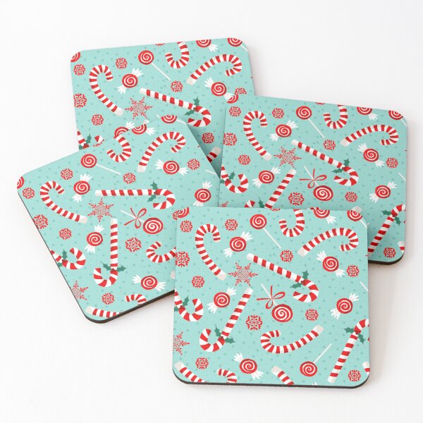 Item preview, Candy canes on blue designed and sold by Cheekyleopard.