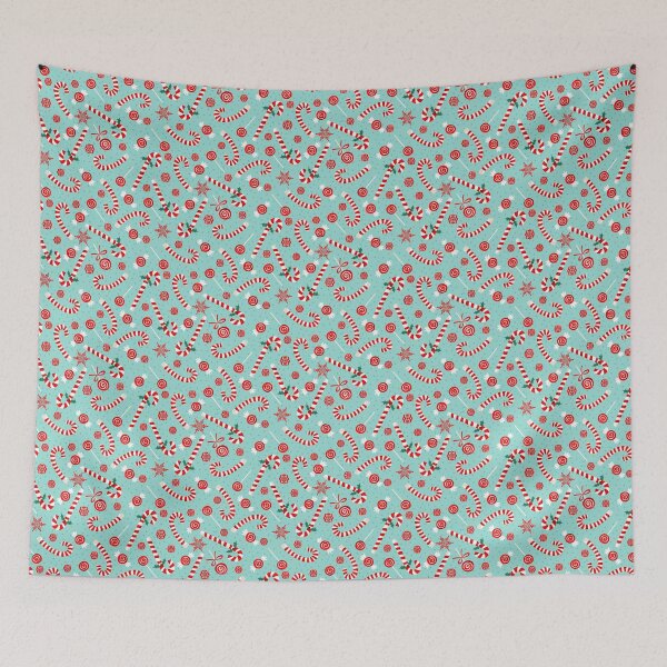 Item preview, Candy canes on blue designed and sold by Cheekyleopard.