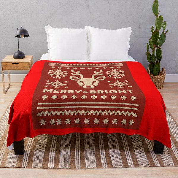 Item preview, Merry and Bright Reindeer Winter Pattern designed and sold by RedCircleArt.