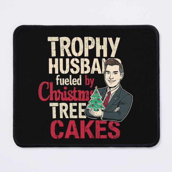 Item preview, Trophy Husband Fueled by Christmas Tree Cakes – Funny Christmas Cartoon Design designed and sold by SaritaVerseArt.