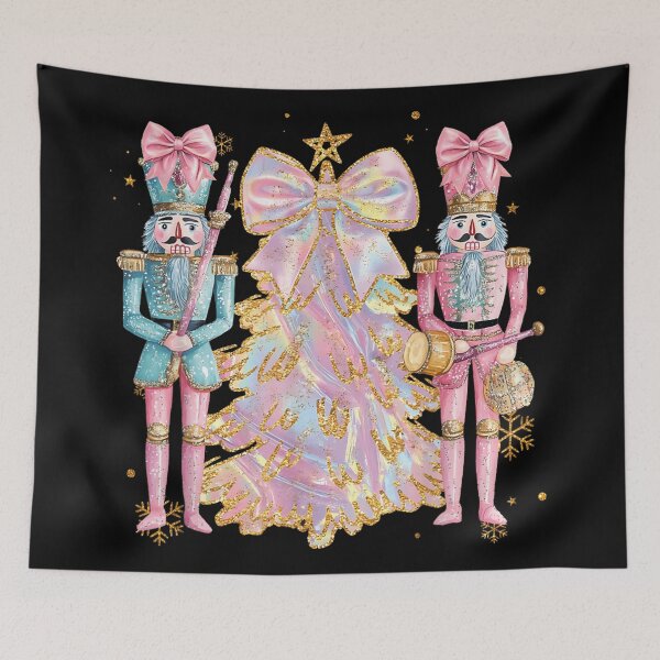 Item preview, Pastel Nutcracker Pink Blue Glitter Christmas Tree Fantasy Art designed and sold by CrinoSwice.