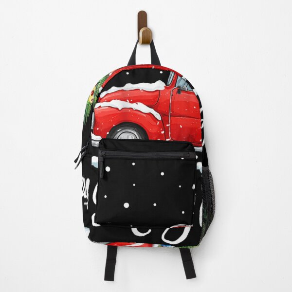 Item preview, Title: Vintage Red Truck Carrying Christmas Tree Merry Christmas Snow Scene designed and sold by CrinoSwice.