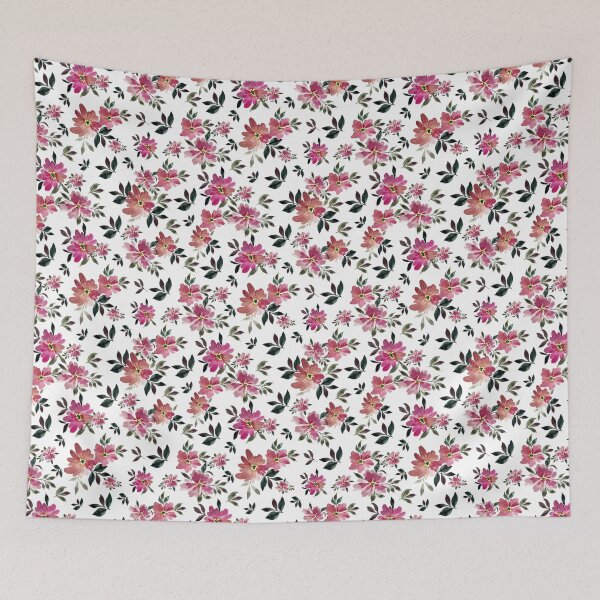 Item preview, Just Four Flowers - Pink Dancing Flowers with Green Leaves designed and sold by Orly Fuchs Galchen.