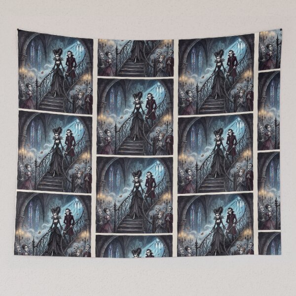 Item preview, Vampire romance Gothic illustration art designed and sold by Vintage Designs +.