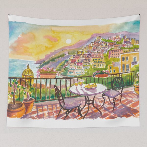 Item preview, Positano Balcony View with Lemons, Amalfi Coast and Cityscape designed and sold by artshop77.