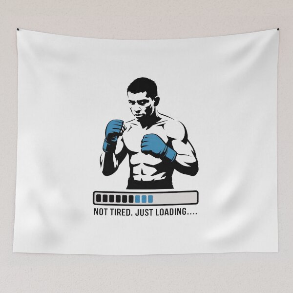 Item preview, Not Tired Just Loading – Minimalist Fighter Stencil Tee designed and sold by WSPrintCrafter.