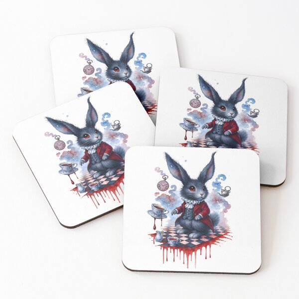 Item preview, Shadow-Waisted Clockrabbit on Crimson Checkerboard designed and sold by RubisLeaf.
