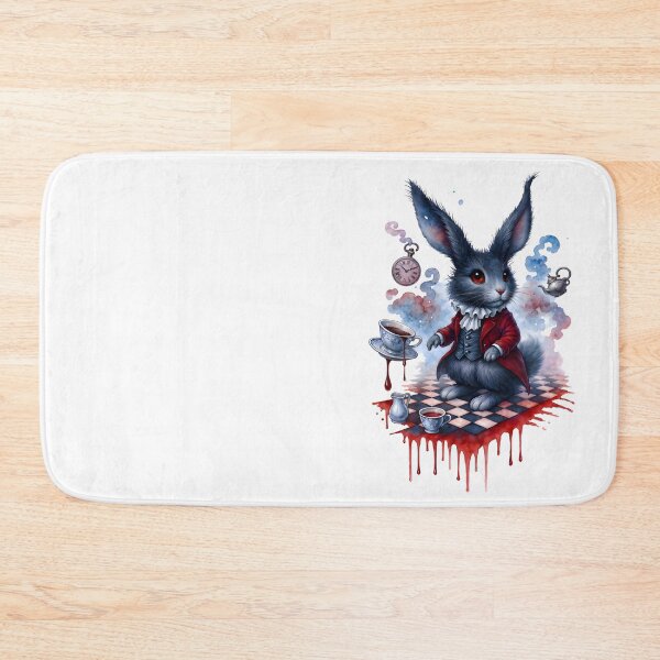 Item preview, Shadow-Waisted Clockrabbit on Crimson Checkerboard designed and sold by RubisLeaf.