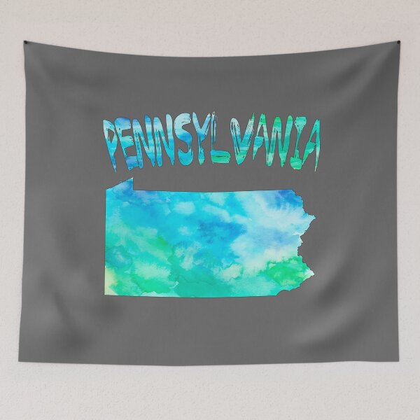 Item preview, Vibrant Watercolor Pennsylvania State Outline Art designed and sold by mashmosh.