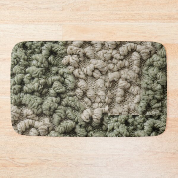 Item preview, Green Beige Knitted Yarn Texture Close-Up Fabric Design designed and sold by SplashTastic.