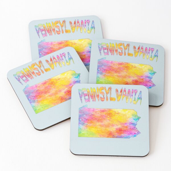 Item preview, Vibrant Watercolor Pennsylvania Map & Rainbow State Art designed and sold by mashmosh.
