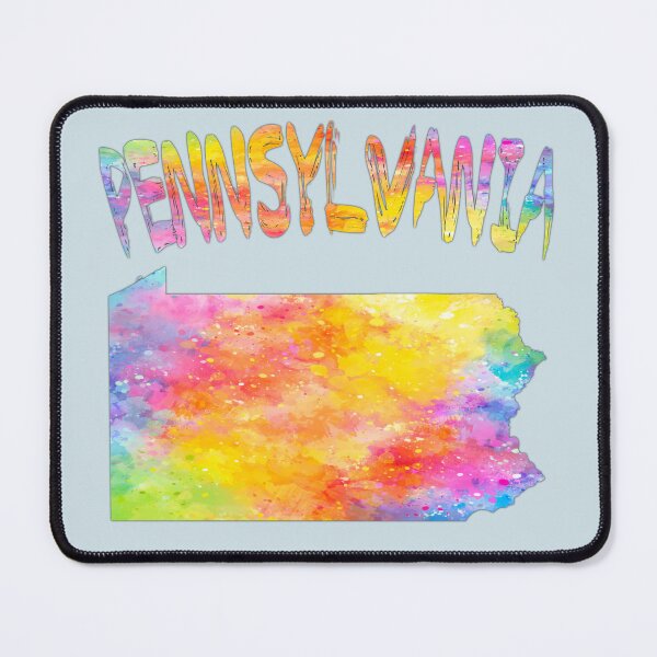 Item preview, Vibrant Watercolor Pennsylvania Map & Rainbow State Art designed and sold by mashmosh.