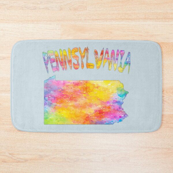 Item preview, Vibrant Watercolor Pennsylvania Map & Rainbow State Art designed and sold by mashmosh.