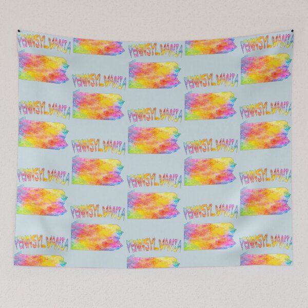 Item preview, Vibrant Watercolor Pennsylvania Map & Rainbow State Art designed and sold by mashmosh.