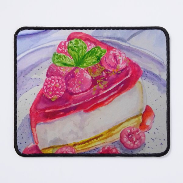 Item preview, Raspberry White Chocolate Cake Watercolor Realistic Food Painting  designed and sold by happiartworks .