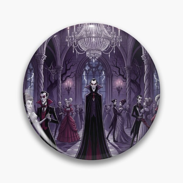 Item preview, Dracula in his dark ballroom illustration gothic vampire art designed and sold by Vintage Designs +.